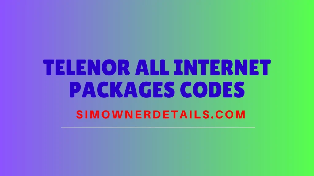 Telenor All Internet Packages Codes 2025